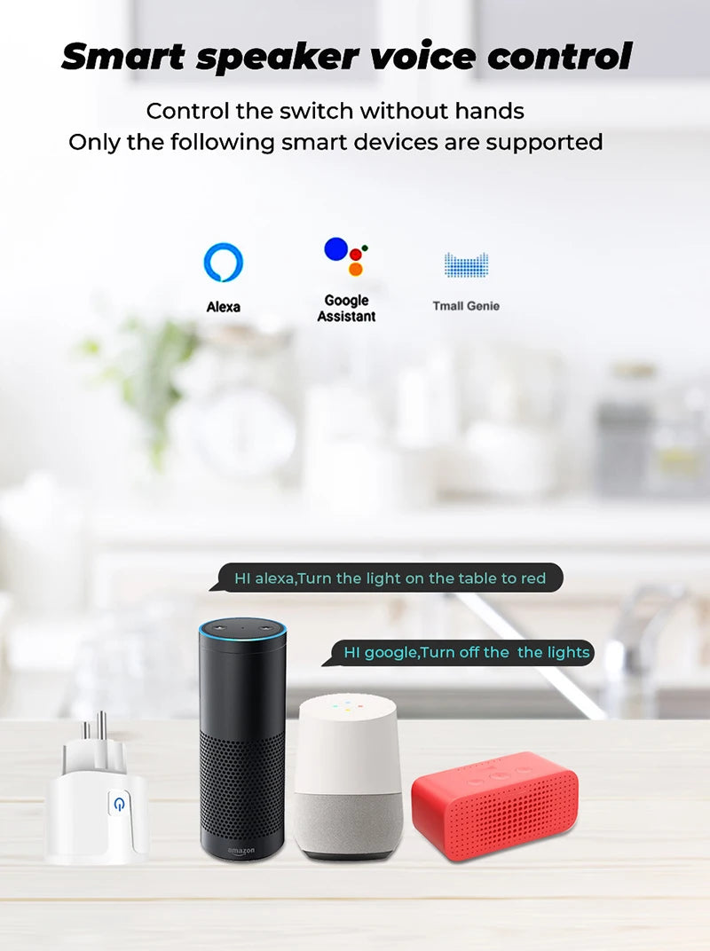 Xiaomi WiFi Smart Plug 16A EU Smart Socket With Power Monitoring Timing Function Smart Life APP Voice Control Via Alexa Google