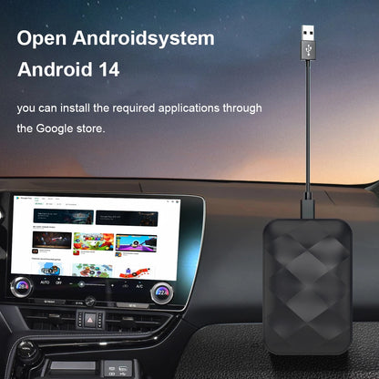 New 3in1 Android 14 Wireless CarPlay Smart Box Android Auto For Youtube Netflix WIFI Adapter Plug and Play For Toyota Mazda Ford