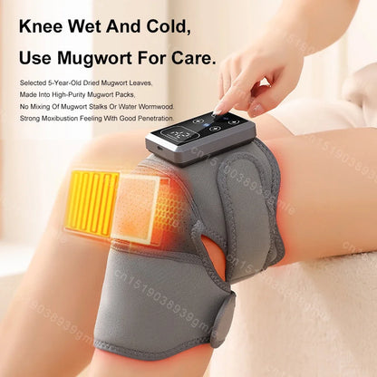 Electric Knee Massager Heating Knee Pad Infrared Heat Vibration Knee Pain Relief Thermal Shoulder Elbow Brace Blood Circulation